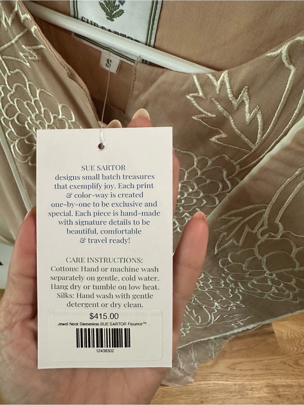Sue Sartor Jewel Neck Flounce Maxi Dress - size small - NWT - Picture 3 of 3